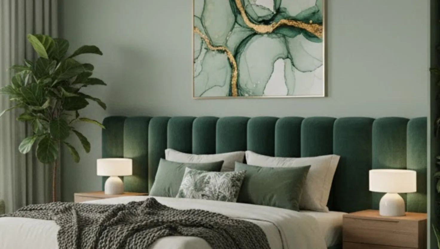 modern green bedroom ideas