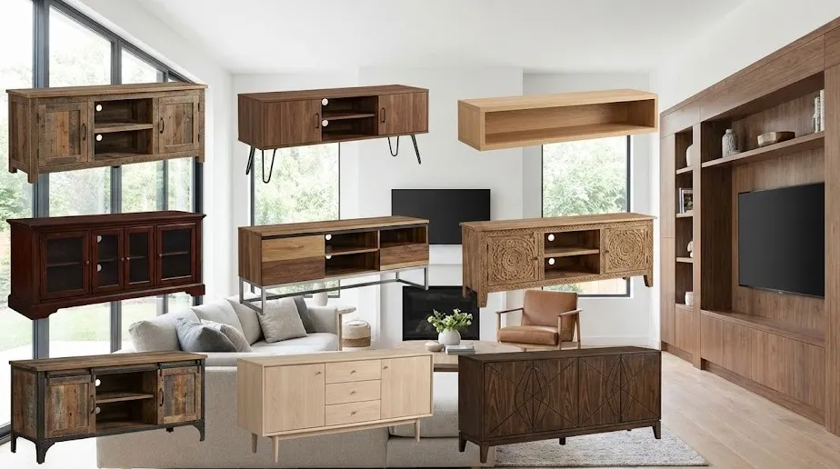 wooden TV cabinet design