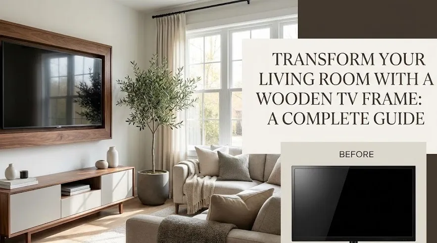 wooden TV frame