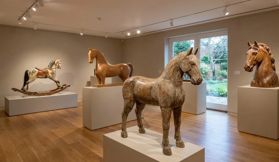 horse sculpture wood