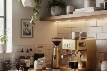 aesthetic countertop coffee station ideas