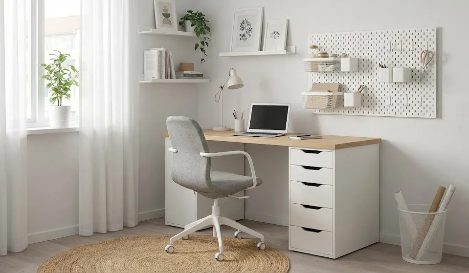 budget friendly home office decor IKEA