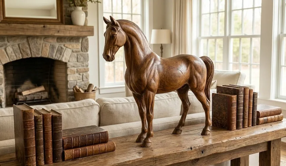 horse sculpture wood