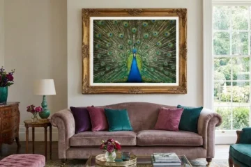 peacock wall art framed