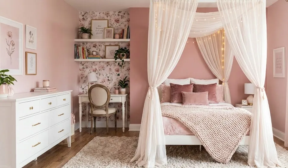 pink bedroom ideas for girl