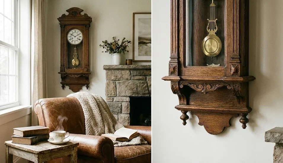 vintage wall clock wooden