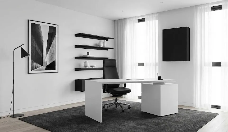Black and White Interior Design Modern Office