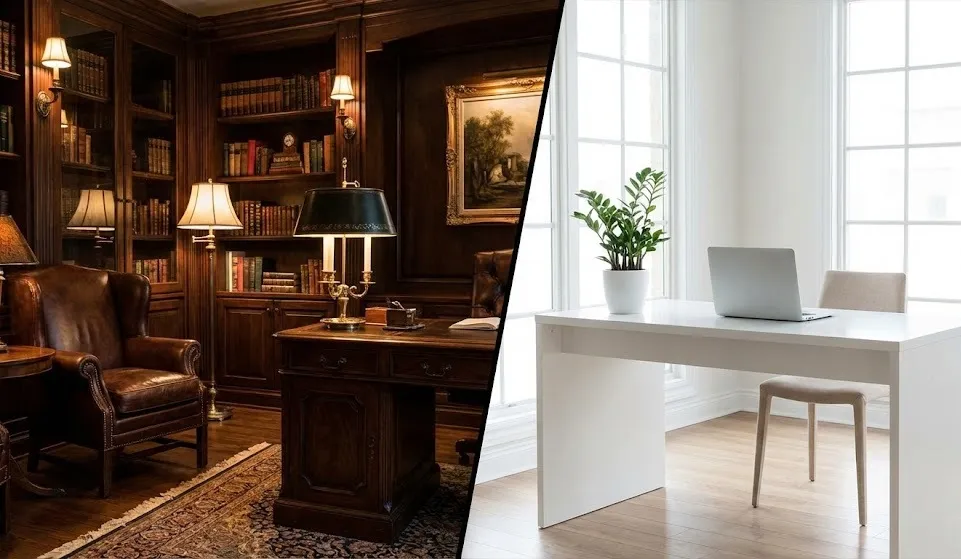 Dark Academia vs. Modern Minimalist Office