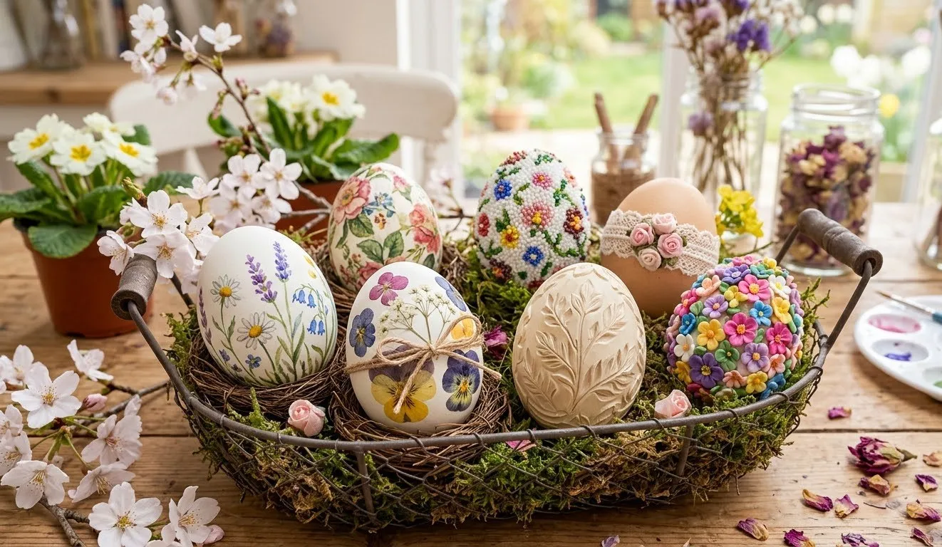 Flower Easter Eggs Decorating Ideas